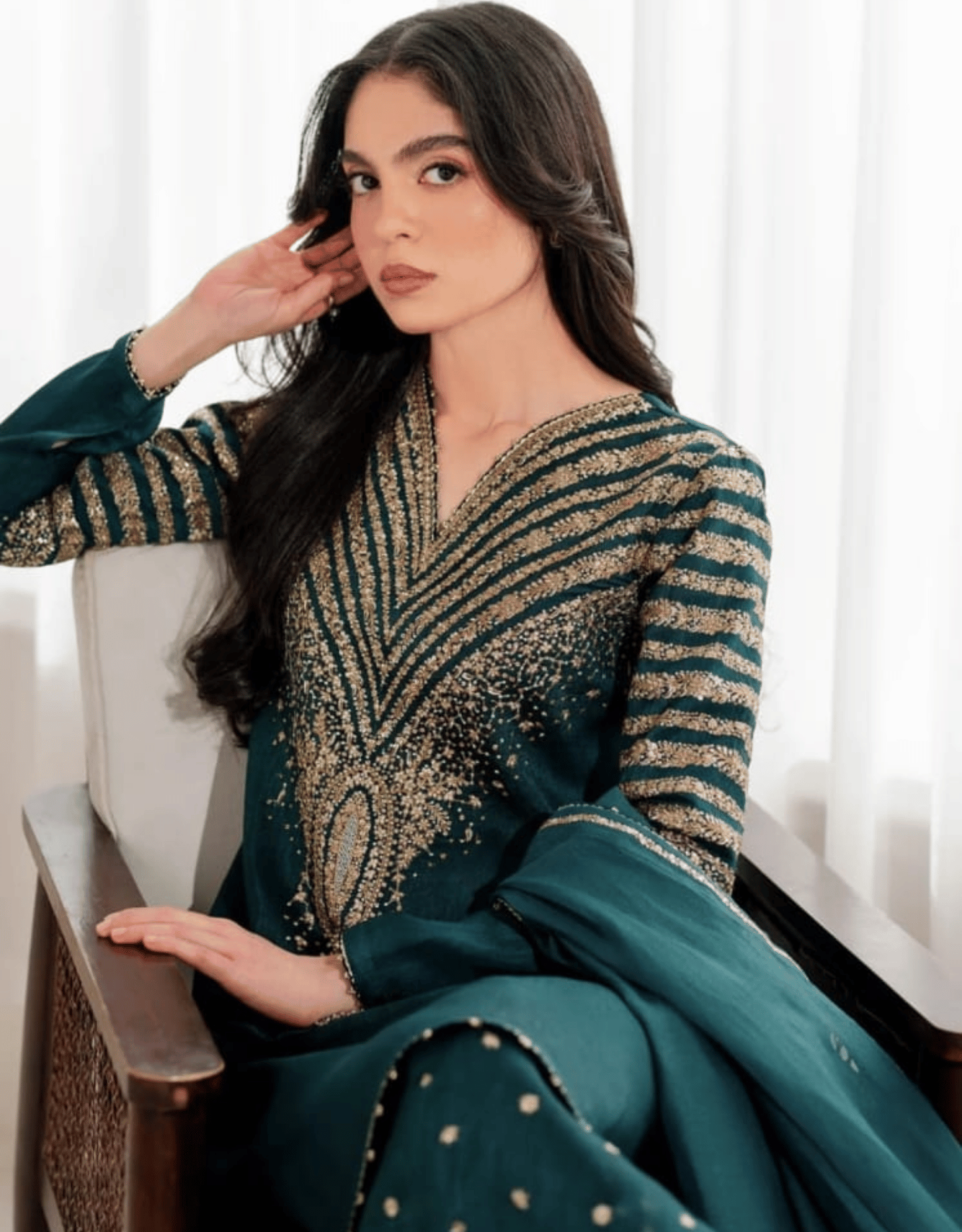 Rawsilk Party Wear 3PC Suit – Sequins Embroidery