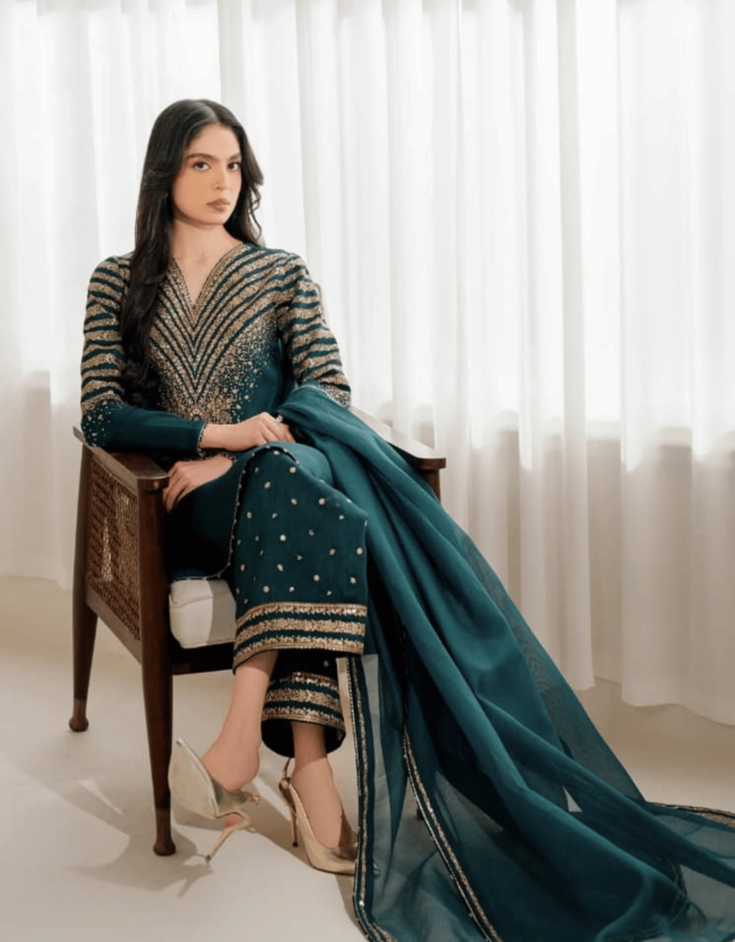 Rawsilk Party Wear 3PC Suit – Sequins Embroidery