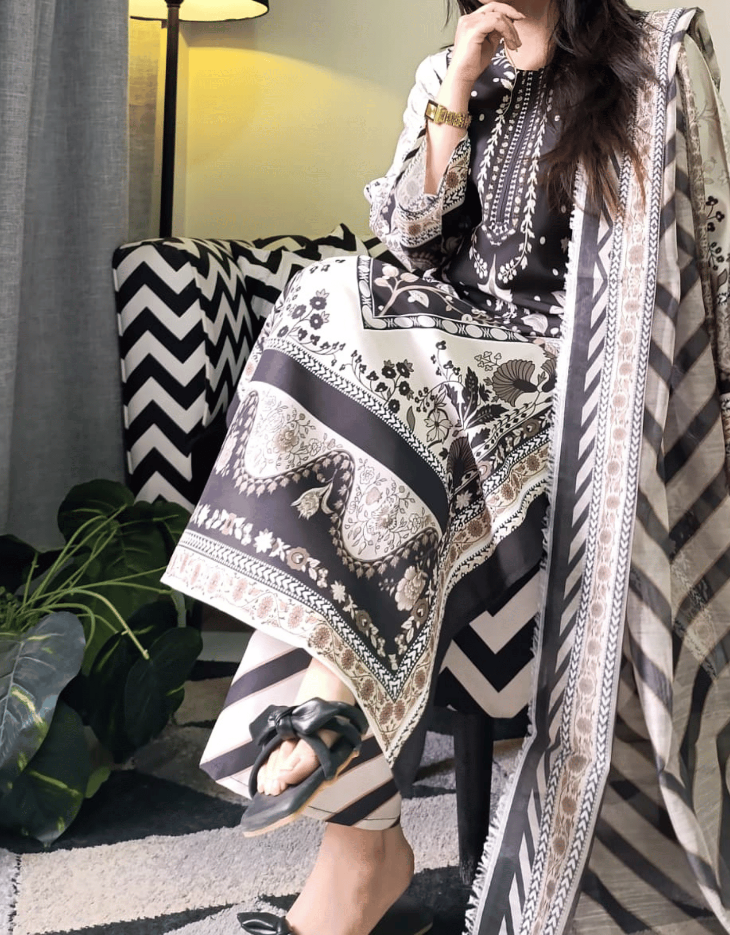 3PC Bana Dora Swiss Lawn Suit – Summer Collection