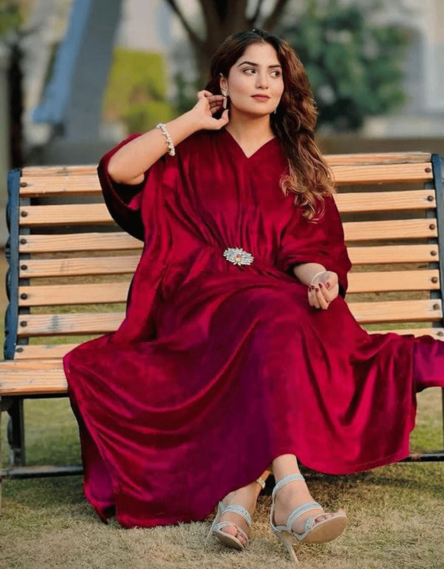 Micro Velvet Maxi Dress for Women