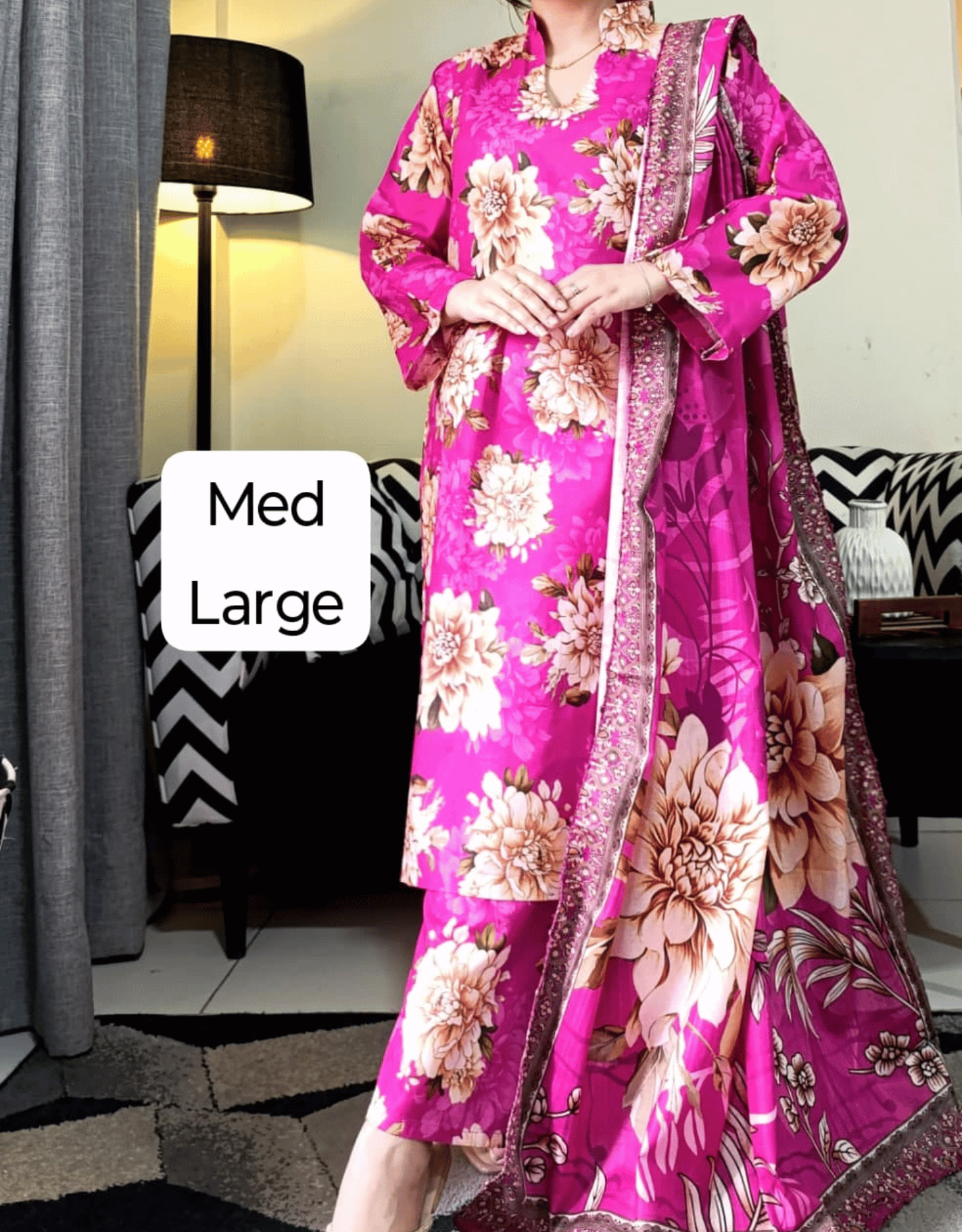 Lawn 3PC Stitched Suit – Pure Cotton | Discounted