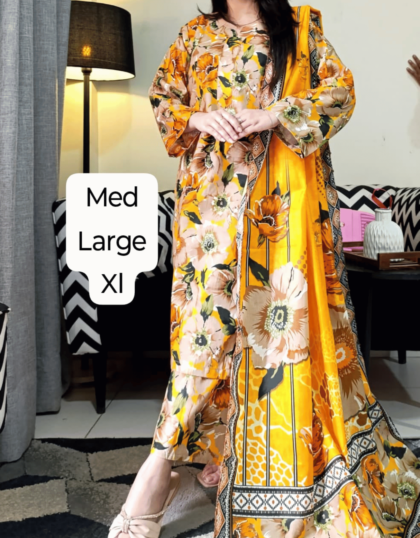 Lawn 3PC Stitched Suit – Pure Cotton | Discounted